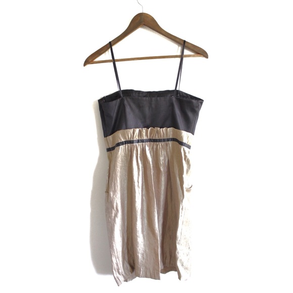 Max & Cleo Gold and Black Bow tie Strappy Mini Dress 6 - Picture 6 of 10